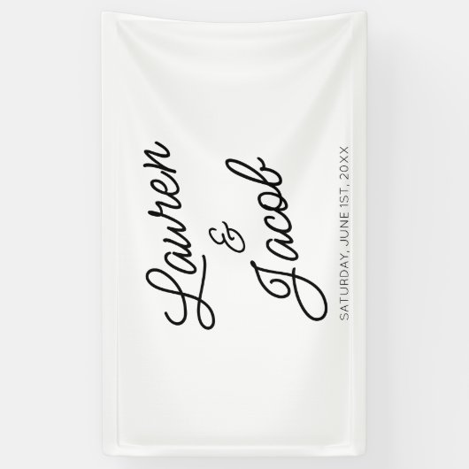 Moderne minimale Minimalistische Schwarz-weiße Hoc Banner (Vertikal)