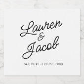 Moderne minimale Minimalistische Schwarz-weiße Hoc Bierflaschenetikett (Einzelnes Label)