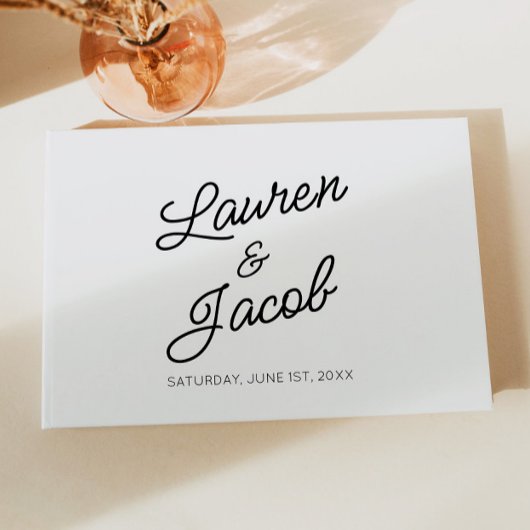 Moderne minimale Minimalistische Schwarz-weiße Hoc Gästebuch