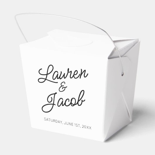 Moderne minimale Minimalistische Schwarz-weiße Hoc Geschenkschachtel (Rückseite)