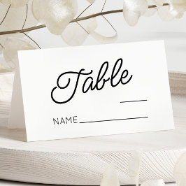 Moderne minimale Minimalistische Schwarz-weiße Hoc Platzkarte