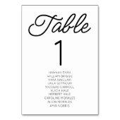 Moderne minimale Minimalistische Schwarz-weiße Hoc Tischnummer (Vorderseite)