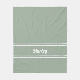 Moderne Minimale Mit Monogramm Skriptsprache Grün Fleecedecke