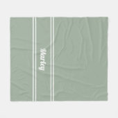 Moderne Minimale Mit Monogramm Skriptsprache Grün Fleecedecke (Vorderseite (Horizontal))