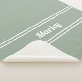 Moderne Minimale Mit Monogramm Skriptsprache Grün Sherpadecke (3/4)