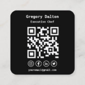 Moderne Minimale monochrome Typografie Quadratische Visitenkarte (Rückseite)