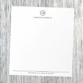 Moderne minimale Monogramm-Initialen mit Monogramm Notizblock