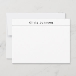 Moderne Minimale Monogramm Name White Flat Note Ca Mitteilungskarte