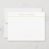 Moderne Minimale Monogramm Name White Flat Note Ca Mitteilungskarte (Vorderseite)