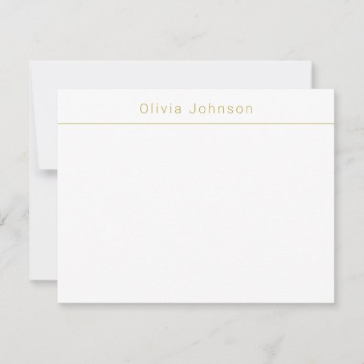 Moderne Minimale Monogramm Name White Flat Note Ca Mitteilungskarte (Vorderseite)