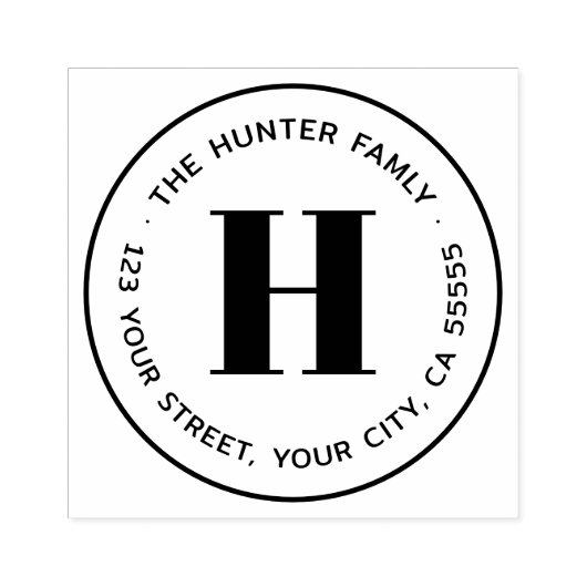 Moderne minimale Monogramm-Rücksendeadresse Gummistempel (Prägung)