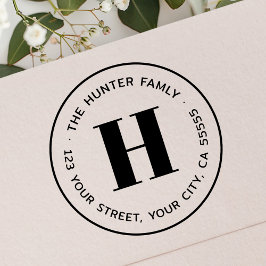 Moderne minimale Monogramm-Rücksendeadresse Gummistempel