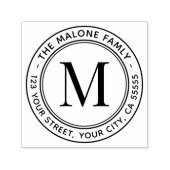 Moderne minimale Monogramm-Rücksendeadresse Permastempel (Design)