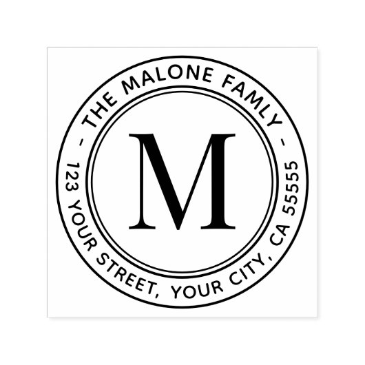 Moderne minimale Monogramm-Rücksendeadresse Permastempel (Design)