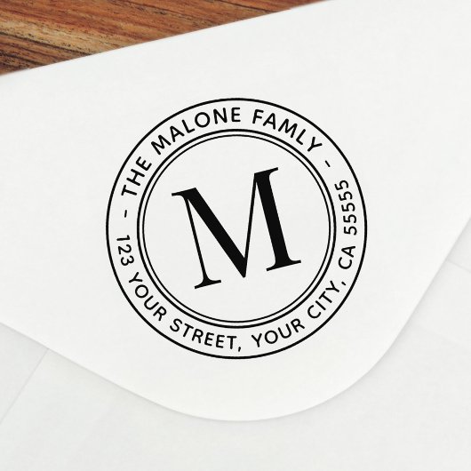 Moderne minimale Monogramm-Rücksendeadresse Permastempel