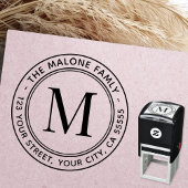 Moderne minimale Monogramm-Rücksendeadresse Permastempel