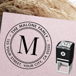 Moderne minimale Monogramm-Rücksendeadresse Permastempel