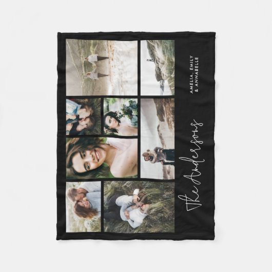 Moderne minimale Multi 8 Foto beste Freunde Fleecedecke (Vorderseite)