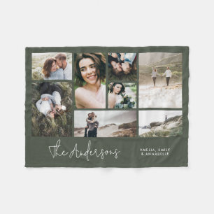 Moderne minimale Multi 8 Foto beste Freunde khaki Fleecedecke