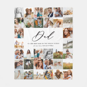 Moderne minimale Multi-Foto-Script Papa Geschenk F Fleecedecke