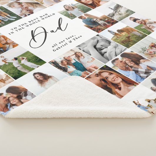 Moderne minimale Multi-Foto-Script Papa Geschenk F Sherpadecke (3/4)