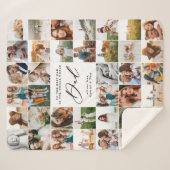 Moderne minimale Multi-Foto-Script Papa Geschenk F Sherpadecke (Vorderseite (Horizontal))