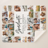 Moderne minimale Multi-Foto-Script Papa Geschenk F Sherpadecke (Vorderseite (Horizontal))
