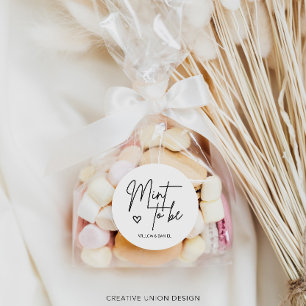 Moderne Minimale Münze als Gastgeschenk Hochzeit Runder Aufkleber