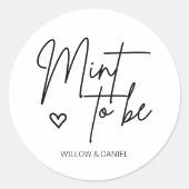 Moderne Minimale Münze als Gastgeschenk Hochzeit Runder Aufkleber (Vorderseite)