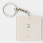 Moderne minimale Namen und Initialen Schlüsselanhänger (Vorderseite)