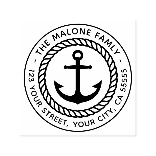 Moderne minimale nautische Anker-Rücksendeadresse Permastempel (Design)