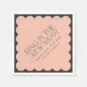 Moderne minimale Neujahr schwarze Feiertage weitab Serviette (Vorderseite)