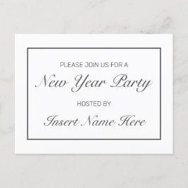 Moderne Minimale Neujahrspostkarte Party Einladung
