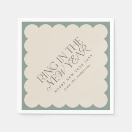 Moderne minimale Neujahrsschlucht Serviette