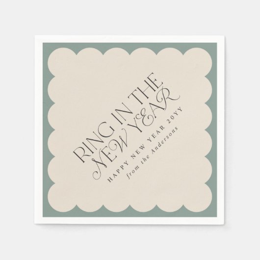 Moderne minimale Neujahrsschlucht Serviette (Vorderseite)