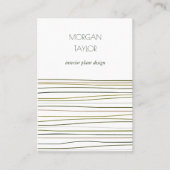 Moderne minimale neutrale grüne Streifen Visitenkarte (Vorderseite)