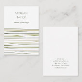 Moderne minimale neutrale grüne Streifen Visitenkarte (Vorne/Hinten)
