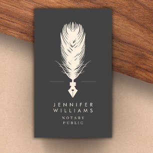 Moderne minimale Notar öffentliche Quill Feather Visitenkarte