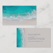 Moderne minimale Ocean Beach Typografie chic Visitenkarte (Vorne/Hinten)