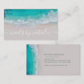 Moderne minimale Ocean Beach Typografie chic Visitenkarte (Vorne/Hinten)