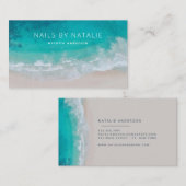 Moderne minimale Ocean Beach Typografie chic Visitenkarte (Vorne/Hinten)