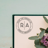 Moderne, minimale offene Monogramm aus der Bibliot Permastempel