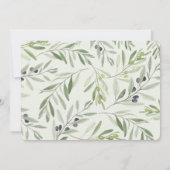 Moderne, minimale Olivenbäume Foto Hochzeit Ankündigung (Rückseite)