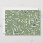 Moderne, minimale Olivenbäume Foto Hochzeit Ankündigung (Rückseite)