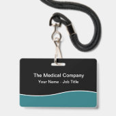 Moderne minimale Personalangaben Abzeichen Ausweis (Rückseite mit Lanyard)