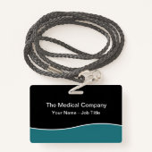 Moderne minimale Personalangaben Abzeichen Ausweis (Rückseite mit Schlüsselband)