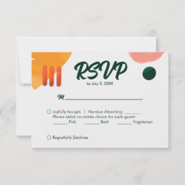 Moderne minimale Pinselstriche RSVP Karte