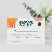 Moderne minimale Pinselstriche RSVP Karte (Stehend Vorderseite)