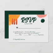 Moderne minimale Pinselstriche RSVP Karte (Vorne/Hinten)