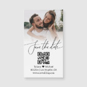 moderne minimale QR-Code-Foto-Save-the-Date-Magnet Magnetkarte (Vorderseite)